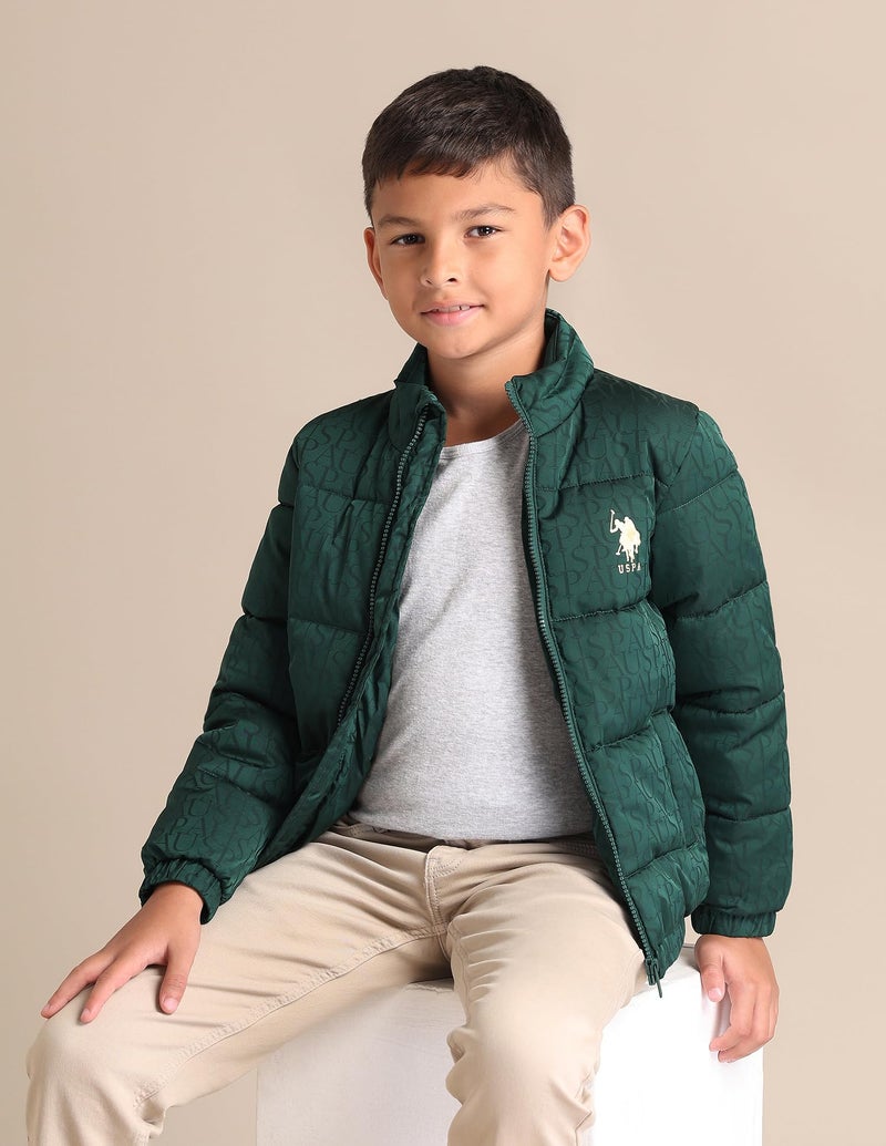 U.S. Polo Assn. Kids Regular fit Polyester Hooded Jackets (UKJCK0267_Green_2-3Y) - Image 3