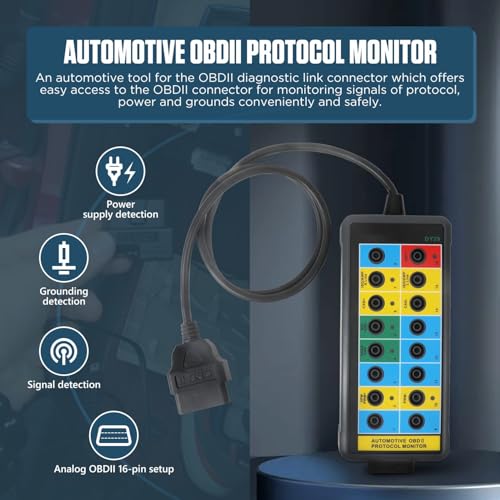 VKALTUL OBD2 Breakout Box Diagnosis Scan Tool for Monitoring Signals of Protocol/Power/Grounds,Automotive OBDII Protocol Monitor. Breakout Box for OBDII Diagnostic Link Connector - Image 3