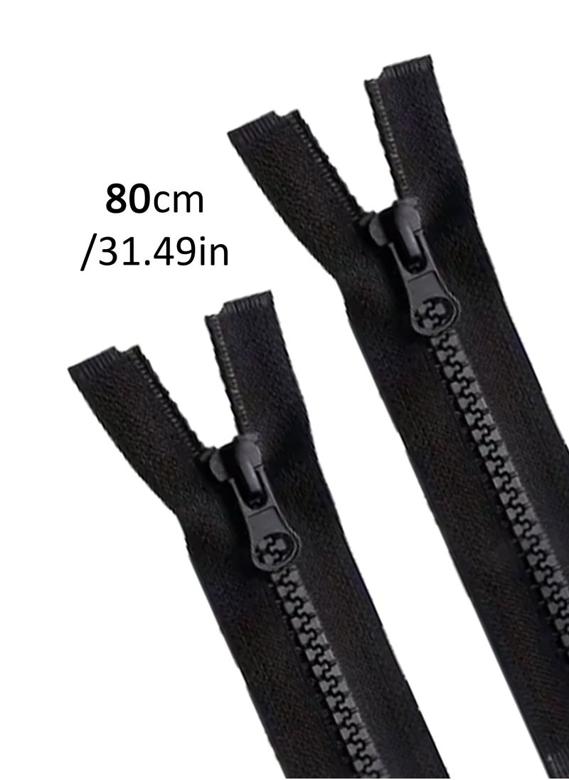Generic 2pcs No.5 Tractor Zipper Open Tail Zipper 80cm (Black Color)  - Image 1