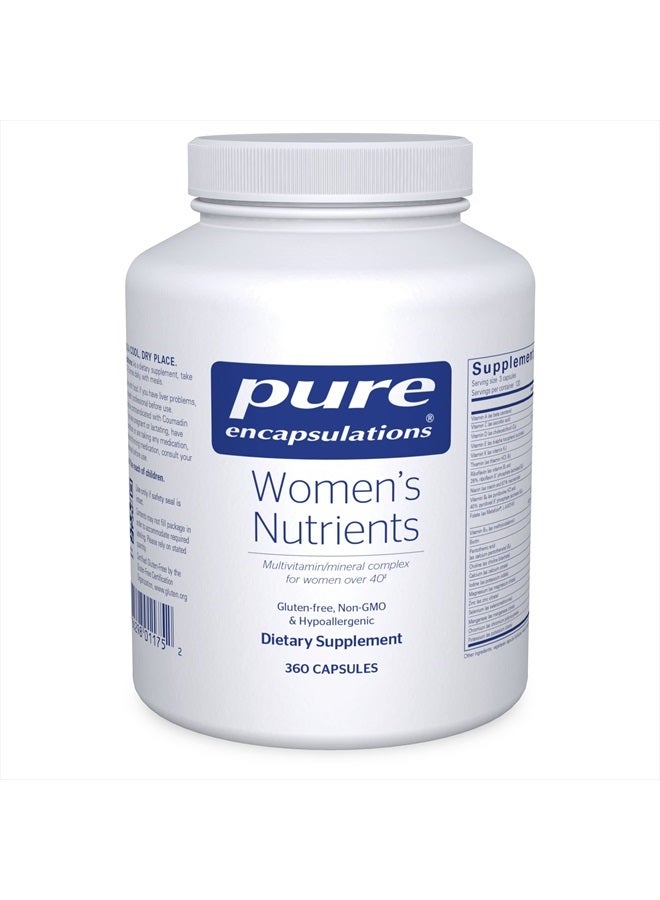 Pure Encapsulations Women's Nutrients - Multivitamin for Women Over 40 to Support Urinary Tract Health, Breast Cell Health & Eye Integrity* - with Vitamin C, Vitamin E & Vitamin A - 360 Capsules - Image 1