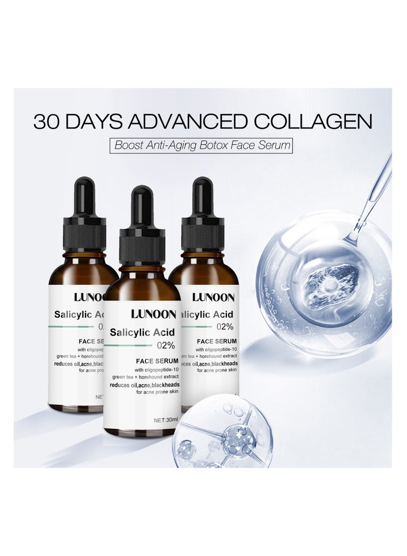 LUNOON Salicylic Acid Essence 30-Day Collagen Anti-Aging Facial Essence Lifting, Firming and Diminishing Fine Lines 30ml - Image 2