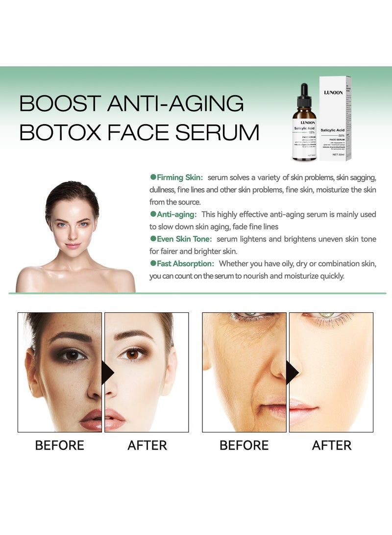 LUNOON Salicylic Acid Essence 30-Day Collagen Anti-Aging Facial Essence Lifting, Firming and Diminishing Fine Lines 30ml - Image 3