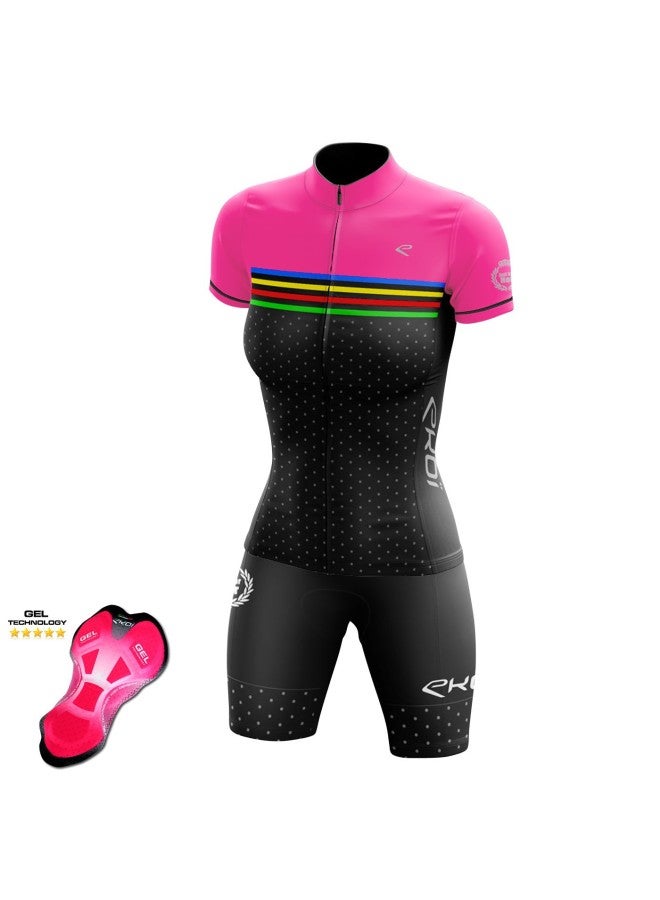 Jersey Cycling Suit Women's Short Sleeve Set Quick-dry Breathable Mountain Bike Spring Summer Season Professional Suit Women's Style