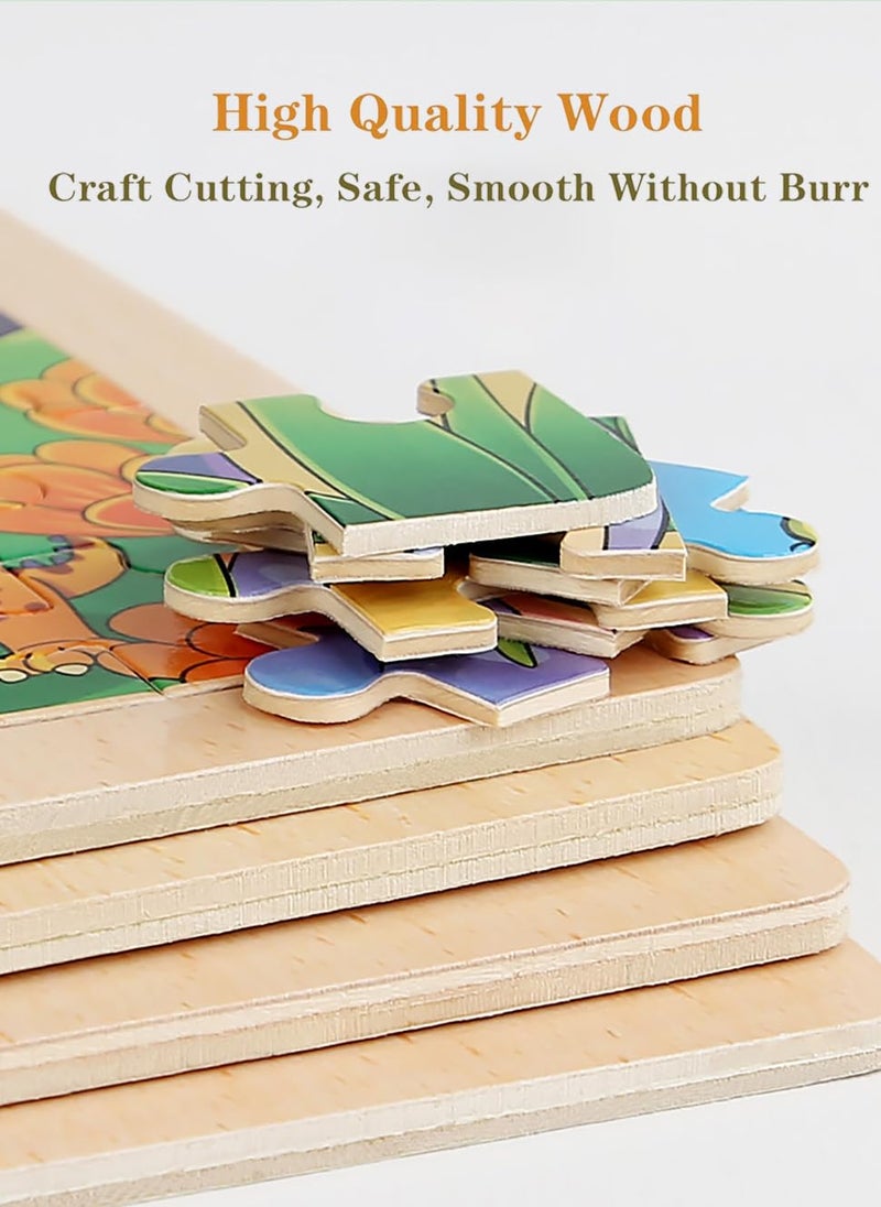 MAX JHQIQU 4 Sets of Wooden Puzzles, Each Set has 24 Pieces, Including Castle Unicorn Princess, for Toddlers 3-5, Puzzles for Kids Ages 4-6, Preschool Educational Brain Teaser Toys for Girls 3 4 5 6 Years Old. - Image 5