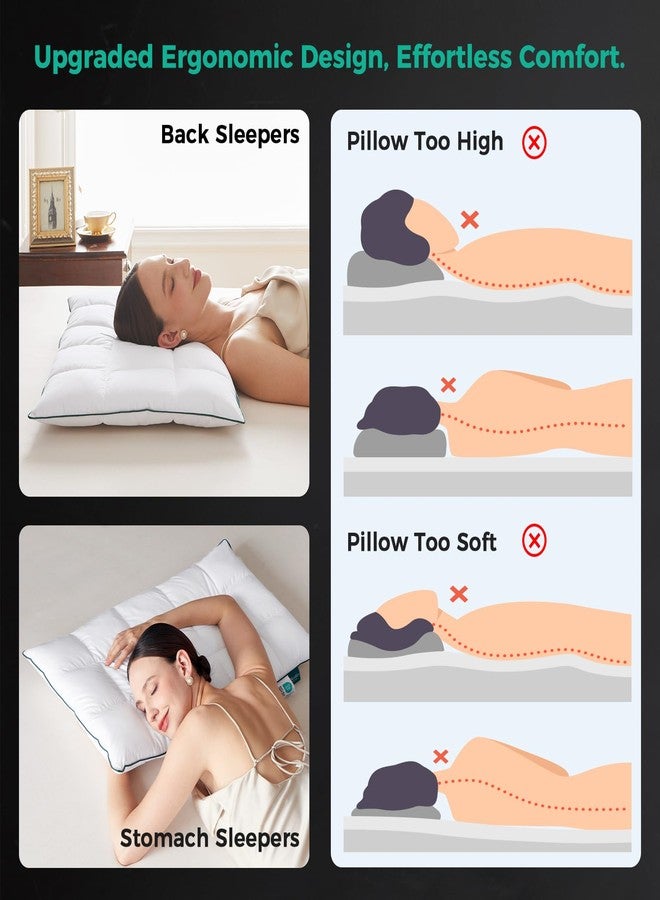 Three Geese Ultra Thin Flat Goose Down Feather Pillows for Sleeping Standard Size, 2.5" Height, 100% Cotton Cover, Ultra Slim Hotel Collection Bed Pillow for Stomach, Back Sleeper, 18x26 in. - Image 5