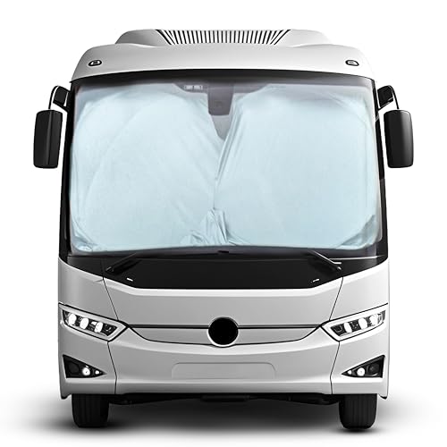 EcoNour RV Windshield Sunshade | Reflective RV Windshield Cover for UV Rays & Heat Protection, Keeps Your RV Motorhome Cool | Shades for RV Fits RVs, Trucks, Motorhomes, Buses | XXXXX-Large 102"x51" - Image 1