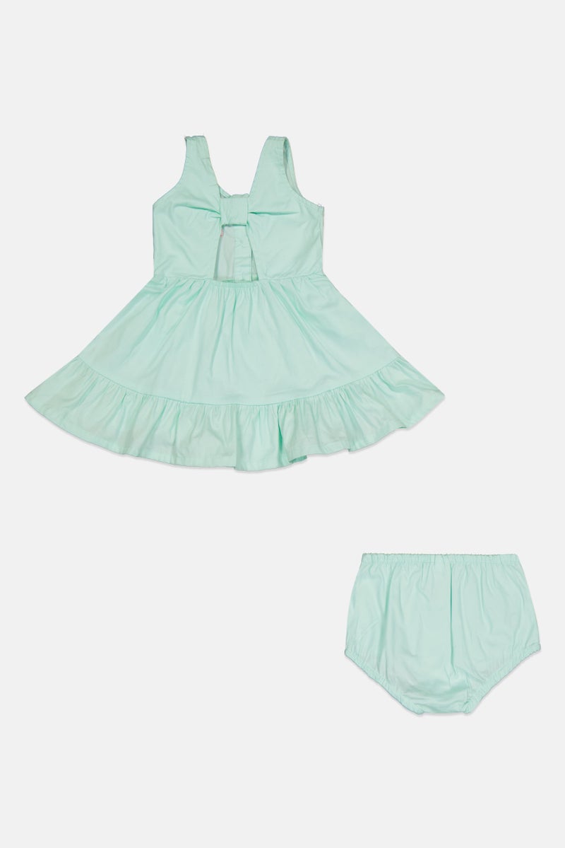 Nanette lepore Toddlers Girl 3 Piece Embroidered Dress Headband And Underwear, Mint Green - Image 2