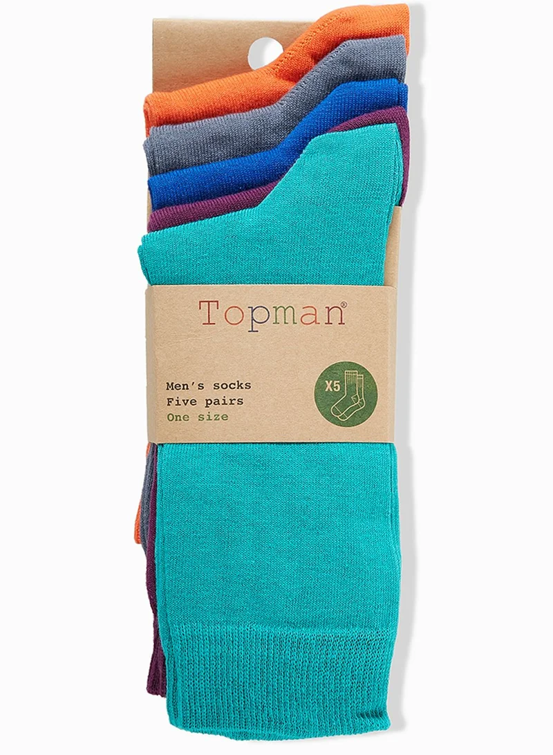 TOPMAN 5 Pack Plain Socks