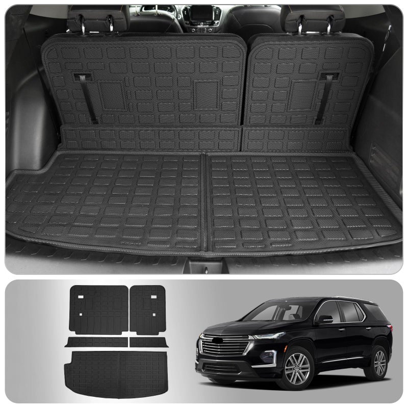 Thinzyou Cargo Mat Compatible with 20182023 Fit 2024 Traverse Limited Chevrolet Traverse Cargo Liner Trunk Liner Back Seat Cover Protector 2023 Chevy Traverse Accessories Trunk MatBackrest Mats
