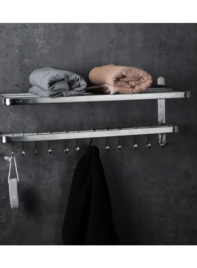 حامل مناشف بخطافات فضي