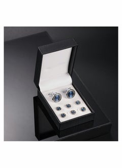 Cufflinks & Studs Set (1Pair Cufflinks & 3Pair Tuxedo Studs) Mens Jewelry Kit with Gift Box, Silver Cufflinks for Men & Dress Shirt Studs, Wedding Anniversary Gift Valentines Gifts for Him - pzsku/Z2D30A62E93BAC5FC454CZ/45/_/1698454670/f856dea2-a84f-4253-a710-cf3b9cab6f21