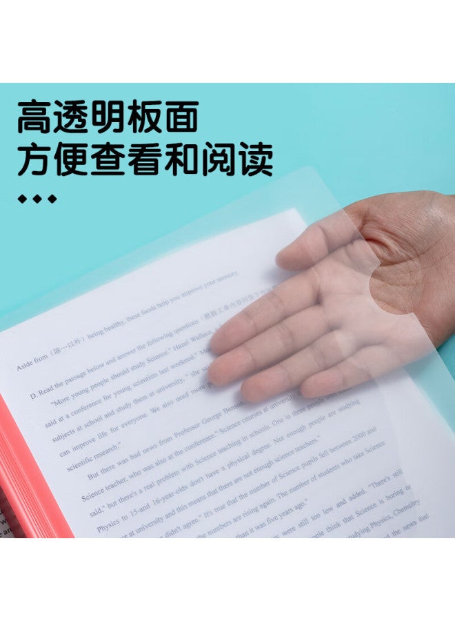 ام اند جي Chenguang A4/25mm ملف مجلد شفاف ملون بشريط منزلق، ملف تقارير مكتبي بسعة كبيرة، منظم تخزين وملف امتحانات للطلاب، عبوة من 5 Admn4279 - Image 4