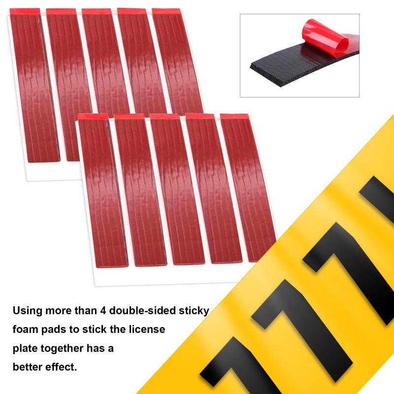 FITALA 10 Pack Heavy Duty Double Sided Adhesive Foam License Plate Pads - Super Strong Adhesive, Waterproof and Heat Resistant, Easy Peel and Stick Installation, Perfect for Car License Plates - Image 3