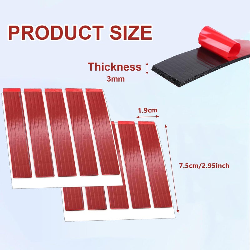 FITALA 10 Pack Heavy Duty Double Sided Adhesive Foam License Plate Pads - Super Strong Adhesive, Waterproof and Heat Resistant, Easy Peel and Stick Installation, Perfect for Car License Plates - Image 2