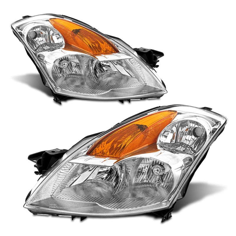 ADCARLIGHTS Headlight Assembly Pair for 20072009 Nissan Altima 4DR Sedan Halogen Only Clear Lens Chrome Housing Amber Reflector Left Right WO Bulbs - Image 3