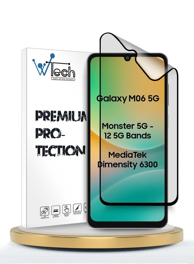 Wtech Samsung Galaxy M06 5G 2025 / Samsung Galaxy F06 5G 2025 Premium Nano Ceramic Full Glue Full Cover Matte Flexible Screen Protector (MSCNMN) - Clear/Black - Image 1