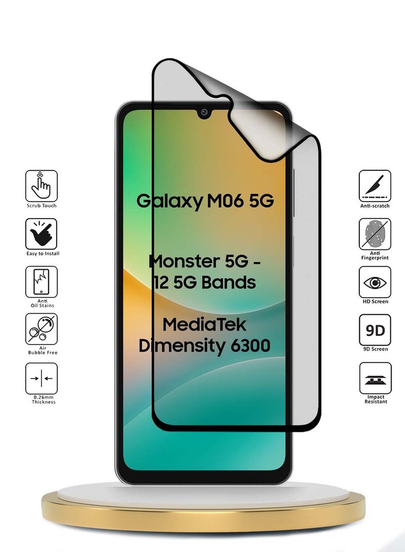 Wtech Samsung Galaxy M06 5G 2025 / Samsung Galaxy F06 5G 2025 Premium Nano Ceramic Full Glue Full Cover Matte Flexible Screen Protector (MSCNMN) - Clear/Black - Image 2