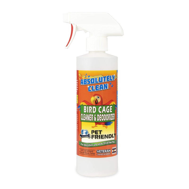 Absolutely Clean Amazing Bird Cage Cleaner and Deodorizer - Just Spray/Wipe - Safely & Easily Removes Bird Messes Quickly and Easily - Made in The US 16oz Spray (Pack of 1) - Image 1