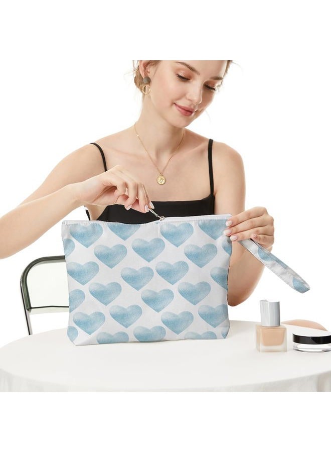 Fokongna Heart Makeup Bag, Toiletry Bag, Waterproof Large Capacity Travel Cosmetic Bag, Zipper Pouch for Women, Girls, Mom, Wife, Sister, Friends, Wet Bag, Baby Diaper Bag, Boho Heart Romantic Gifts - Image 3