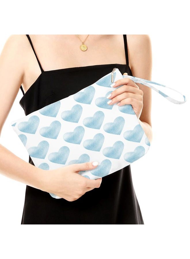 Fokongna Heart Makeup Bag, Toiletry Bag, Waterproof Large Capacity Travel Cosmetic Bag, Zipper Pouch for Women, Girls, Mom, Wife, Sister, Friends, Wet Bag, Baby Diaper Bag, Boho Heart Romantic Gifts - Image 2