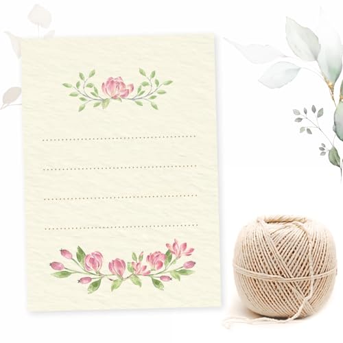 Chic a Choc 100 Gift Tags - Premium Floral - Blank - Write Your Own Message! - Image 1