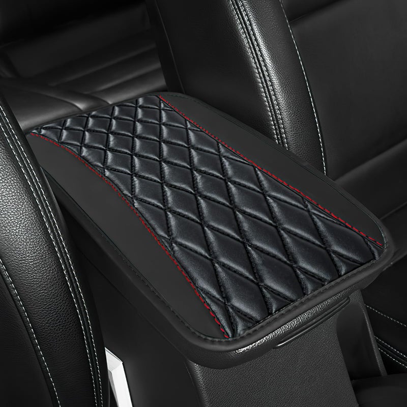 ongfuwu Car Center Console Cushion Pad 1272752 Leather Waterproof Auto Armrest Seat Box Protector Car Center Console Cover Universal Interior Decor Car Accessories for SUV Truck Black - Image 3
