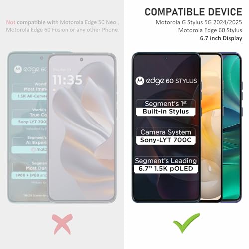 SupCares Tempered Glass for Motorola Edge 60 Stylus and Motorola G Stylus 2024 and G Stylus 2025 (6.7 Inch) With Installation Kit | Military-Grade Gorilla Screen Protector | Edge to Edge Coverage - Image 2