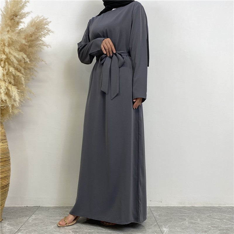 مونيكا فاشون فستان بسيط يناسب جميع المناسبات بأكمام طويلة ولون واحد - Image 4