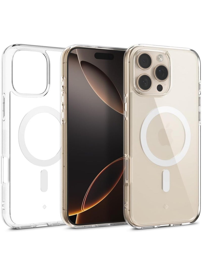 Caseology غطاء كابيللا ماغ لجهاز آيفون 16 برو ماكس مع ميغ سيف (2024) - شفاف أبيض - Image 1