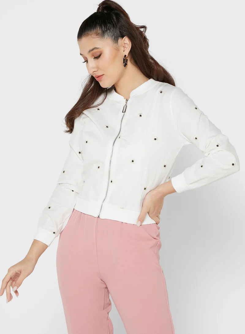 Ginger Lightweight Jacket With Daisy Print