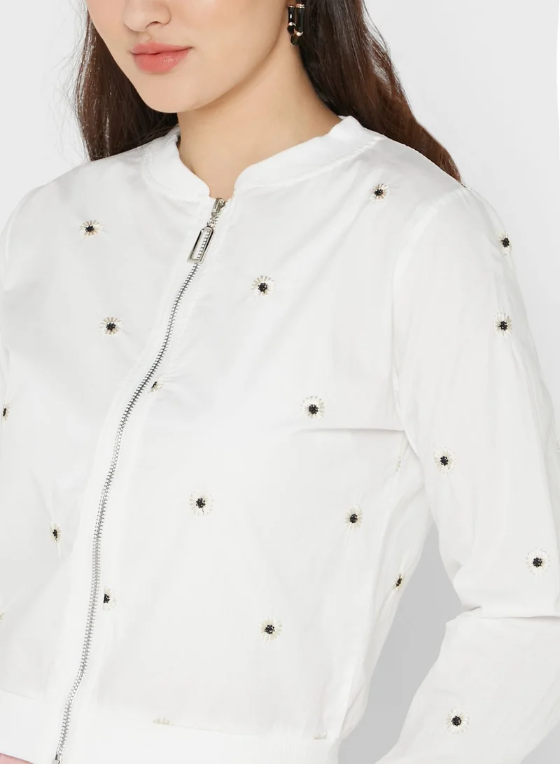 Ginger Lightweight Jacket With Daisy Print