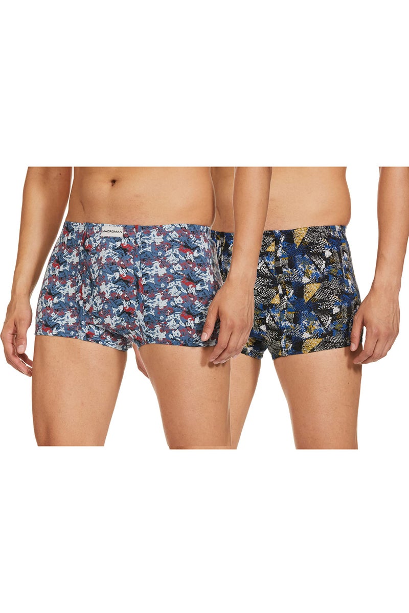 MacroMan Men 100% Cotton Printed Mini Trunk | Printed Mini Trunk for Men | Color and Print May Vary | Pack of 2 - Image 2