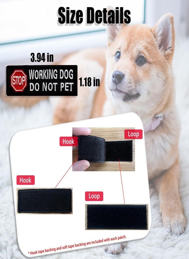 DoThisAllDay Working Dog Service Dog Patches for Service Dog Vest Patch Embroidered Badge Fastener Morale Tactical Hook Loop Emblem Harnesses Removable Set with Velcro, 1.26 X 3.94 Inch (1P Working Dog) - Image 3