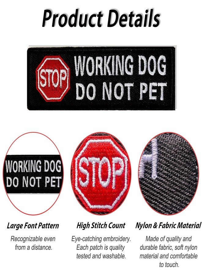 DoThisAllDay Working Dog Service Dog Patches for Service Dog Vest Patch Embroidered Badge Fastener Morale Tactical Hook Loop Emblem Harnesses Removable Set with Velcro, 1.26 X 3.94 Inch (1P Working Dog) - Image 2