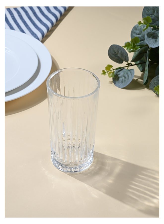 Ollieroo كؤوس هاي بال بنقوش بارزة، مجموعة من 6 كؤوس شرب بتصميم مختلط، 280 مل أكواب شرب متينة للكوكتيليات، الماء، العصير، البيرة، النبيذ - مجموعة زجاجيات إصدار خاص، آمنة للغسل في غسالة الصحون - Image 2