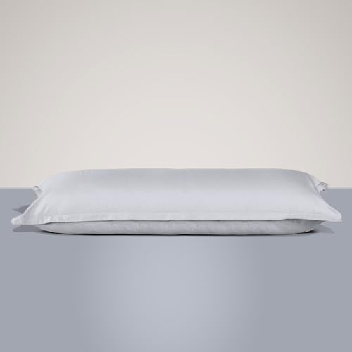 SleepyCat Cotton Solid Pillow Case with Envelope Closure - 1 Piece | Coloured with AZO-Free Dyes and Oeko-Tex Certified | Machine Washable, Dolphin Grey (Cuddle Size, 52X20 Inches),200 - Image 1