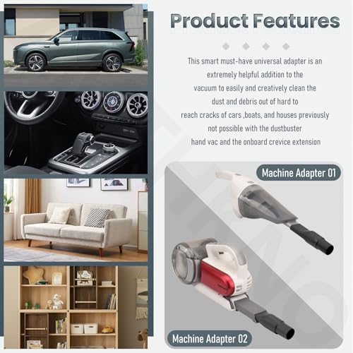AMTHKNO Universal Attachments Adapter Kit - Extendable Crevice Tool Dustbuster Accessories, Compatible with BLACK+DECKER Dustbuster, Fits Hand Vacuum Models with the Slim Nozzle and Extendable Crevice Tool. - Image 3