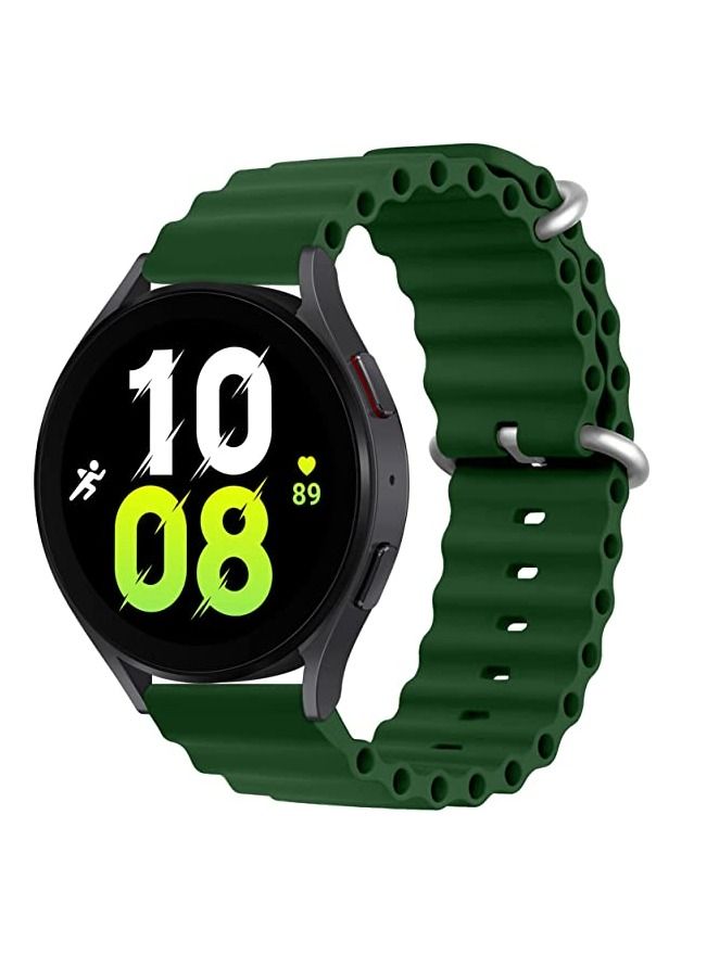 سوار ساعة سيليكون رياضي مقاس 20 ملم لساعة سامسونج جالاكسي 5/4 44 و40 ملم وجالاكسي 5 برو 45 ملم/ جالاكسي 4 كلاسيك 46 ملم 42 ملم/ ساعة جالاكسي 3/اكتيف 2 للنساء والرجال من اوشن - Image 1