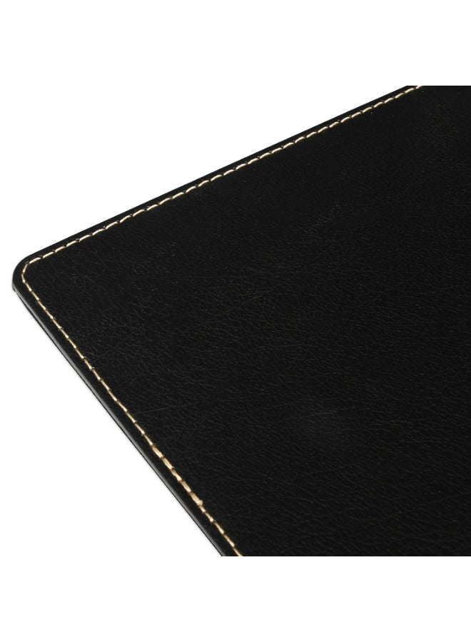 FIS Mouse Pad for Desk Set, Size 22x17.5x0.5cm, German Bonded Leather, Sewn Edges & Round Corners, Black Color, Pack in Gift Box-FSDSMPBLBK - Image 3