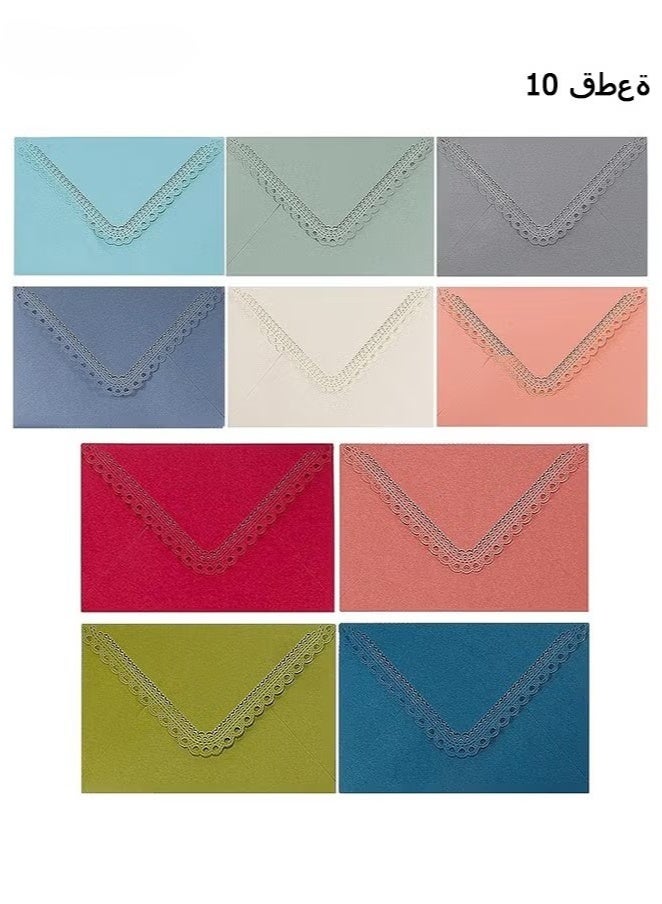 Generic 10Pcs Gift Card Envelope, 11.3*16cm Color Envelope, Paper Gift Card Holder Mini Greeting Card Envelope for Graduation, Birthday, Wedding, Multicolor  - Image 1