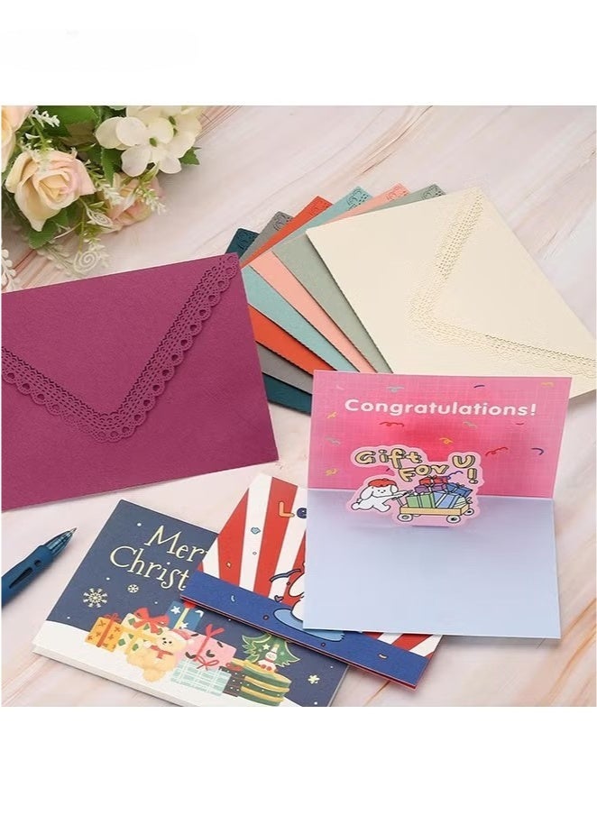 Generic 10Pcs Gift Card Envelope, 11.3*16cm Color Envelope, Paper Gift Card Holder Mini Greeting Card Envelope for Graduation, Birthday, Wedding, Multicolor  - Image 5
