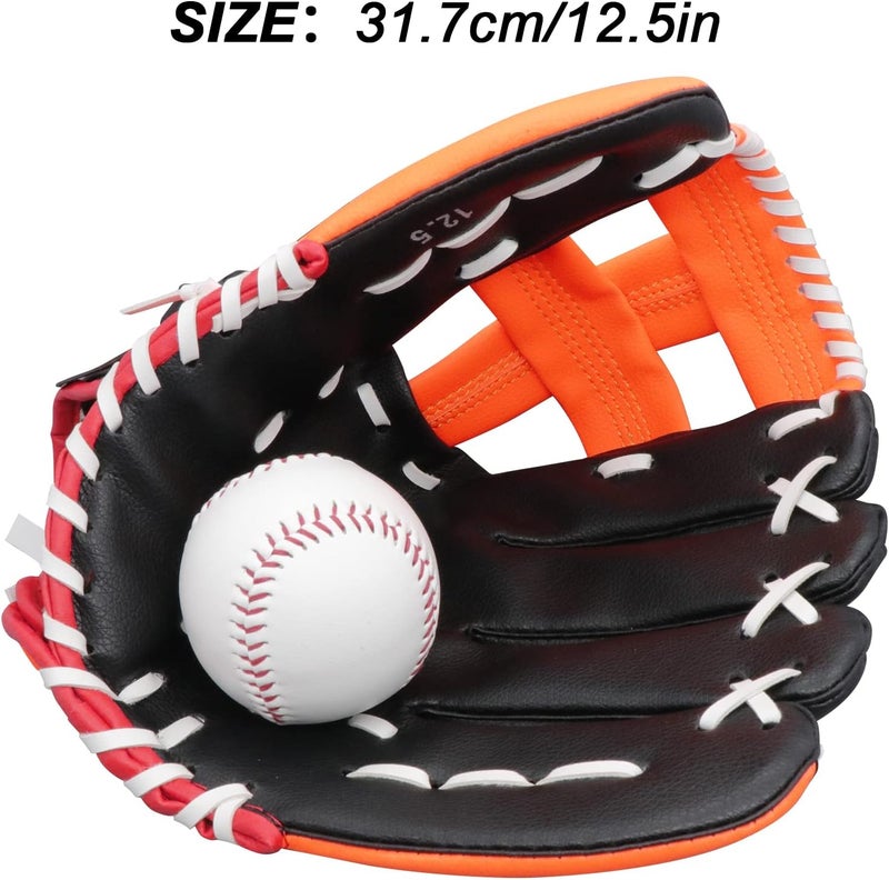 Aoutacc Baseball Gloves Softball Glove,12.5 Player Preferred Wear-Resistant PU Material Thicken Softball Fielding Glove,Left Hand Gloves Right Hand Throw for Youth Adult - Image 2