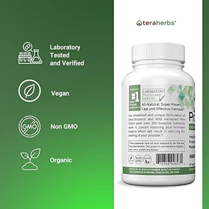 Super Prostate 3X - Bladder Control, & Support for Enlarged Prostate & Frequent Urination - Prostate Supplements for Men - 90 Capsules - Image 3