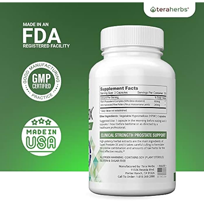 Super Prostate 3X - Bladder Control, & Support for Enlarged Prostate & Frequent Urination - Prostate Supplements for Men - 90 Capsules - Image 2