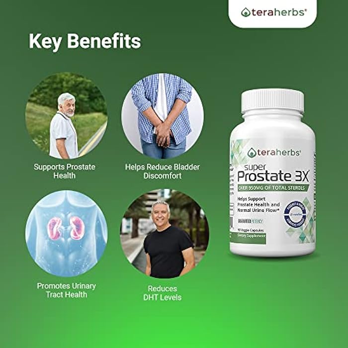 Super Prostate 3X - Bladder Control, & Support for Enlarged Prostate & Frequent Urination - Prostate Supplements for Men - 90 Capsules - Image 5