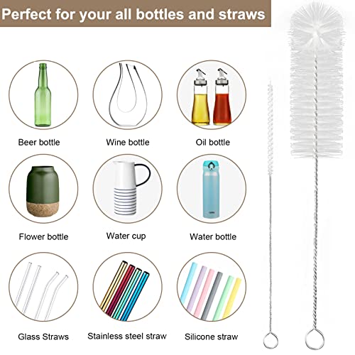 Yolaist 8 Pcs Bottle and Straw Cleaner, Long Deep Nylon Brush with Bendable Stainless Steel Flexible Handles for Bottles, Straws, Pipes, Wine Decanter, Sinks and Cup Cover - Image 4