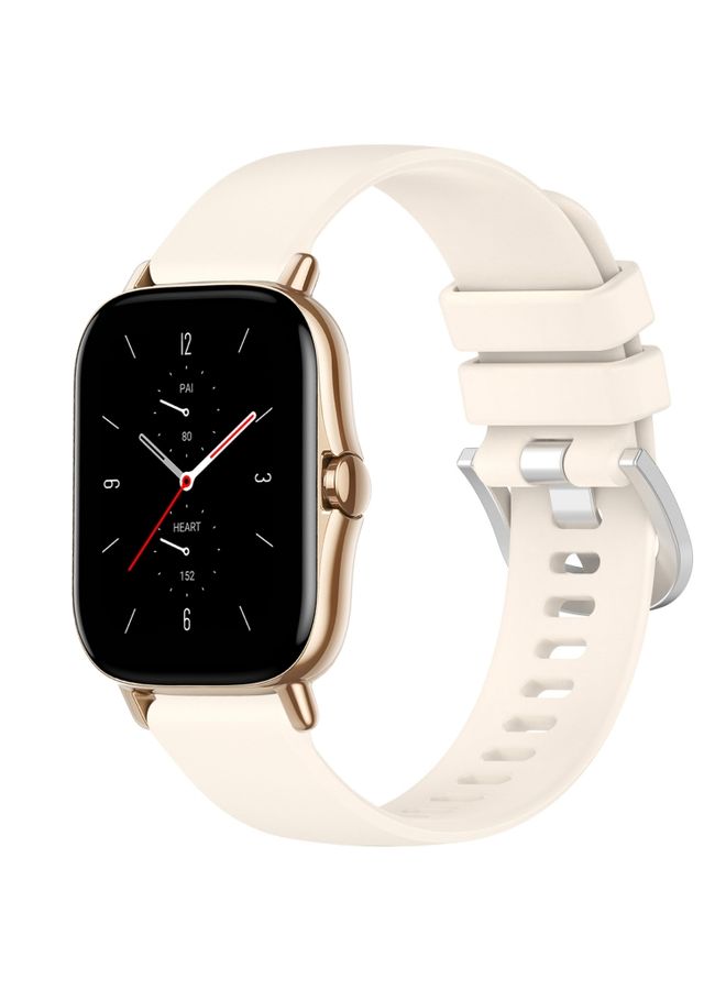 Replacement Strap For Amazfit GTS 2e / GTS 2 Mini / GTS 2 20mm Liquid Glossy Silver Buckle Silicone Watch Band Starlight