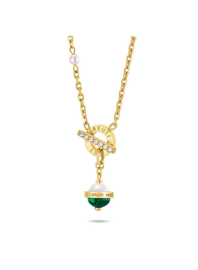 شيروتي 1881 قلادة لوسيانا مطلية بالذهب من الفولاذ المقاوم للصدأ للنساء ٤٥٠ مم