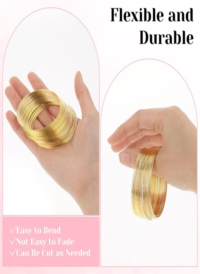 Jeffdad 100 Loop Memory Steel Wire Beading Wire for Jewelry Making Wrapping Stones Necklaces and Cable Bracelet (Gold, 100) - Image 4