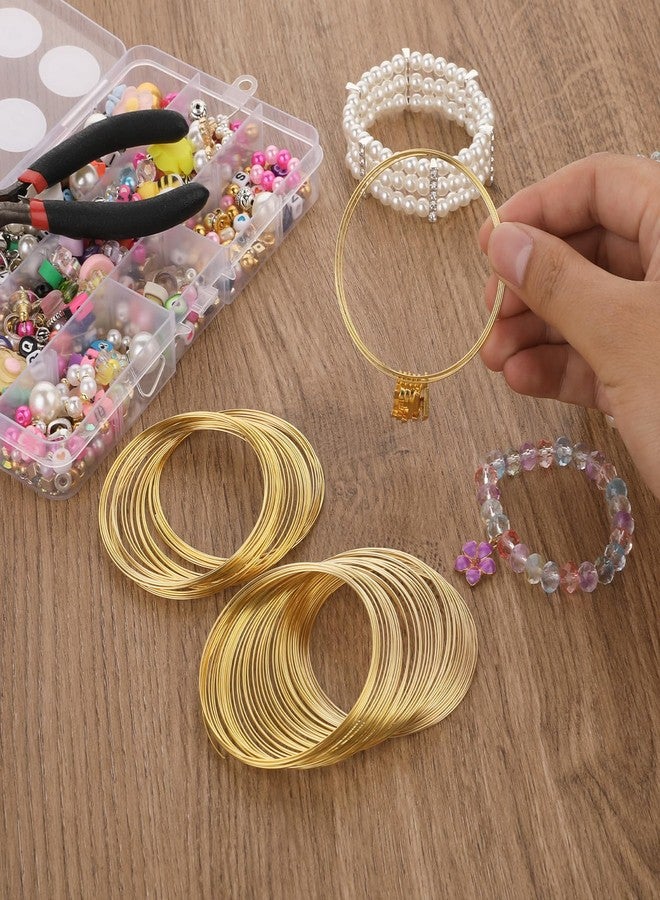 Jeffdad 100 Loop Memory Steel Wire Beading Wire for Jewelry Making Wrapping Stones Necklaces and Cable Bracelet (Gold, 100) - Image 3